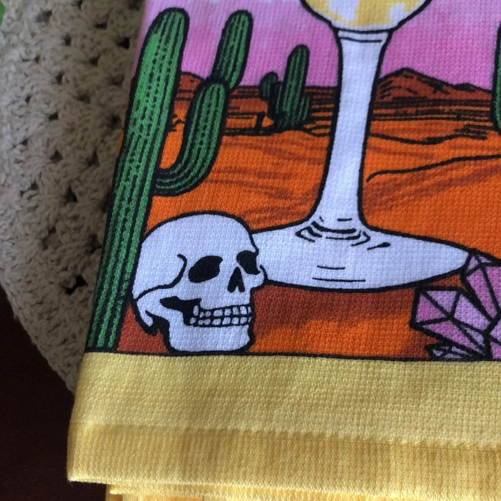 Colorful Cocktail Western Cactus Print Kitchen Towels